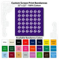 22"x22" Purple Custom Printed Imported 100% Cotton Bandanna